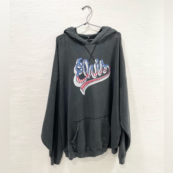 R13  Elvis Flag Logo Hoodie Sweatshirt - Picture 2 of 6
